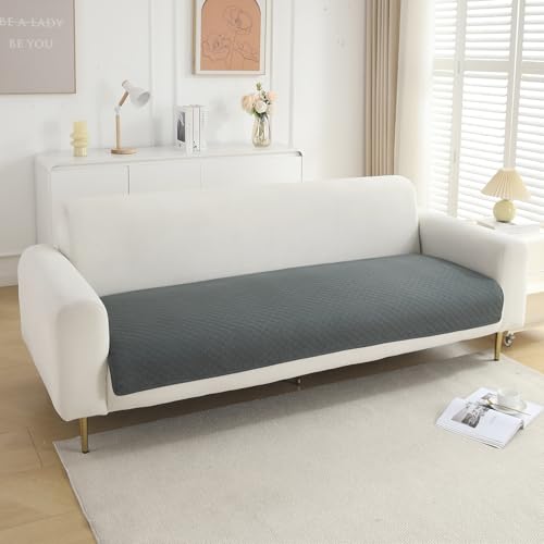 HOKIPO Quilted Sofa Cover Mat for 2 Seater Sofa, Grey (IN-720-GRY)