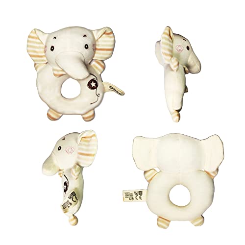 Phrekuda Baby Plush Rattle Toys, Soft Stuffed Rattles, Rattles Toys For Infant, Hand Grip Rattles, Newborn Gift For Boys Girls (Elephant C) #TOP4