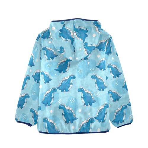 CHIFIGNO Cute Blue Dinosaurs Kids Soft Warm Fleece Outerwear Jackets with Polar Fleece Lining 3T2