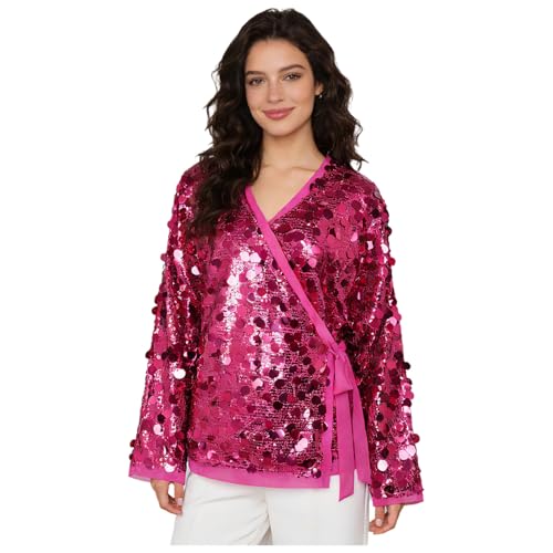 Veste Y2K femme brillante à paillettes Freebily