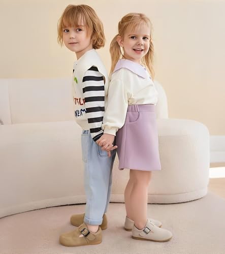 Image of Toddler Suede Shoes Genuine Leather Boys and Girls Casual Sneakers Spring Fall Flats