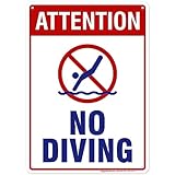 Attention No Diving, Swimming Pool Rules Sign - 10