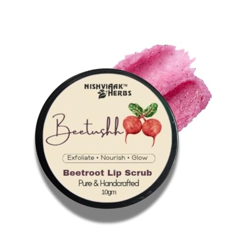 Image of Nishviaak Herbs Beetroot Lip Scrub | Natural Sugar Lip Scrub for Pink Lips | Removes Dead Skin, Dryness & Pigmentation | Gentle Exfoliating Lip Care for Soft, Smooth Lips