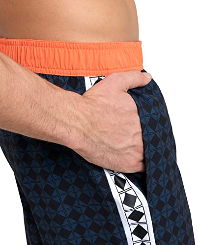 Arena Men's Standard 50Th Anniversary Beach Bermudas, Black Multi-Nespola-White #TOP2