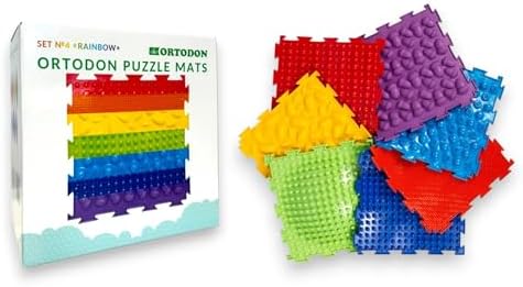 OrthoDon Rainbow Set of Massage Game Mats for Kids - Orthopedic Massage Puzzle Floor mats - Carpet