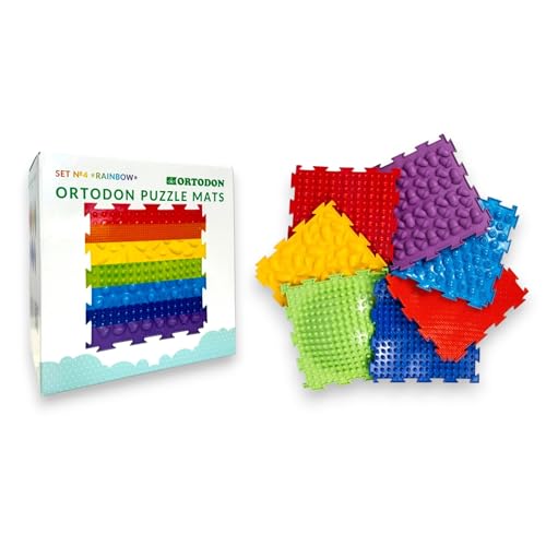 Rainbow Set of Sensory Mat Massage Game Mats Orthopedic Massage Puzzle Floor mats