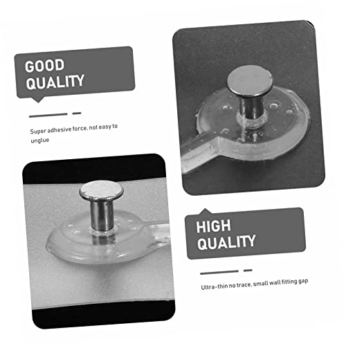 Image of Angoily 20pcs Transparent Self-Adhesive Hooks Non-Trace Household Frame Hanging Hook Super Adhesive for Living Room Bedroom and Bathroom Easy Installation