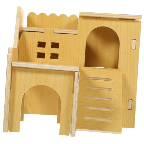 ノーブランド品 ハムスターキャビン ハムスターのログ ハムスターの寝具 室内用子犬ペン 犬用ベッド 亀の家 チンチラのケージ 小動物の家 ペット ままごと 犬小屋 小動物の隠れ家 ネスト 豚 木製