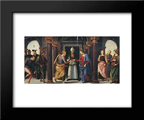 Pala Di Fano (Matrimonio de la Virgen) 24x20 Lámina enmarcada por Pietro Perugino