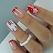 Curvlife Press on Nails Acrylic Short Square Fake Nails with Christmas Deer Design Full Cover False Nails for Women Reusable Nail Kit