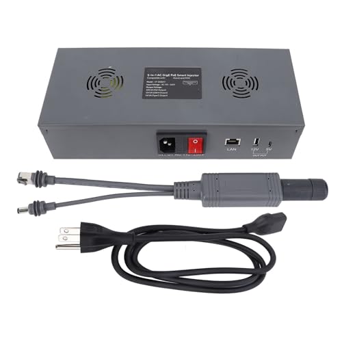 GigE PoE Smart Injector 5 in 1 150W 10/100/1000Mbps Easy Connection PoE Injector con convertidor AC a DC48V 3A para cables y conectores miniatura 1