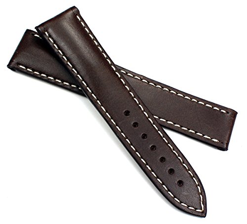 Bracelet montre RIOS1931 marron 20mm en cuir Juchten, le style chic pour boucle Omega