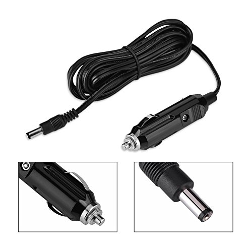 3 Meter/9.8 Feet 12V DC 5.5mmx2.1mm car Cigarette Lighter line for Automotive appliances Power Plug Cord Adapter Cable with LED Light Applicable to car Machine, Inflatable Pump, and car Refrigerator