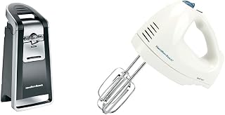 Hamilton Beach Smooth Edge Electric Automatic Kitchen with Easy Push Down Lever & 6-Speed Electric Hand Mixer with Whisk, Traditional Beaters, Snap-On Storage Case
