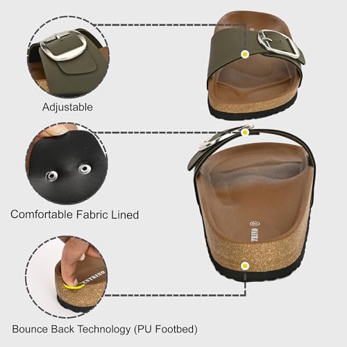 Image of Centrino Women's Berkin-Style Slip-On Sandals | Open Toe Design | Soft PU Footbed | Lightweight & Comfortable | Arch Support | On-Grip Sole | Casual Outdoor Wear (9228)