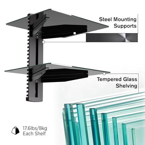 Promounts AUDIO-VIDEO SHELVING Dual Floating Entertainment Shelves thumb #3