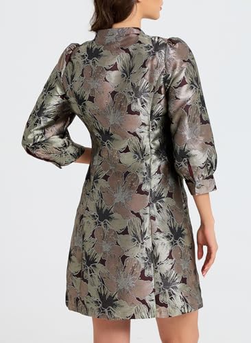 Image of Ladyful Women's Floral Jacquard Dress Cocktail Mini Shift Dresses