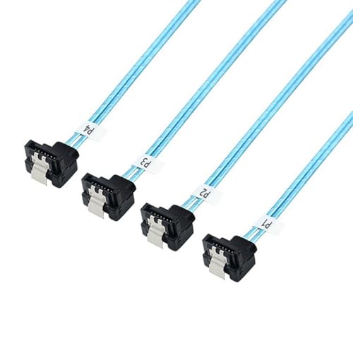 Cable SAS 4.0 4X SATA a 4X SATA 0.5m 12Gbps ángulo 90° miniatura 4