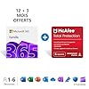 Microsoft 365 Famille - Office 365 apps - jusqu’à 6 utilisateurs - 15 Mois + McAfee Total Protection - 12 mois - PC/MAC, tablette et smartphone - Code d'activation - envoi par email
