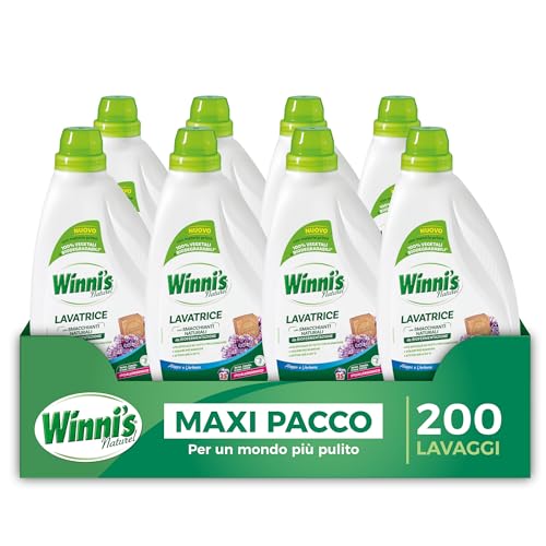 Winni's Detersivo Lavatrice, 200 Lavaggi, 1125 ml x 8