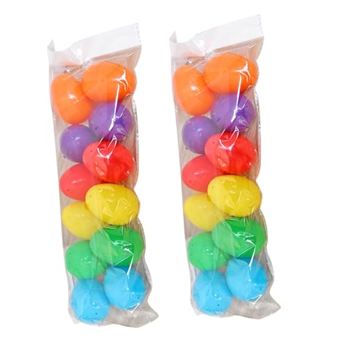 NAMOARLY de Huevos de Pascua Seguros y Ecológicos 24 Piezas de Plástico Coloridos para Manualidades para Actividades Infantiles y Festiva