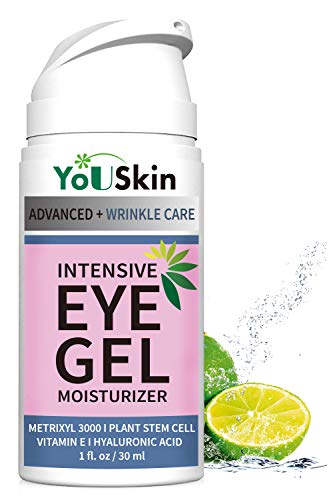 YouSkin Naturals Eye Gel for Dark Circles, Wrinkle, Puffiness and Bags - Anti-Aging Eye Cream with Hyaluronic Acid,1 fl.oz