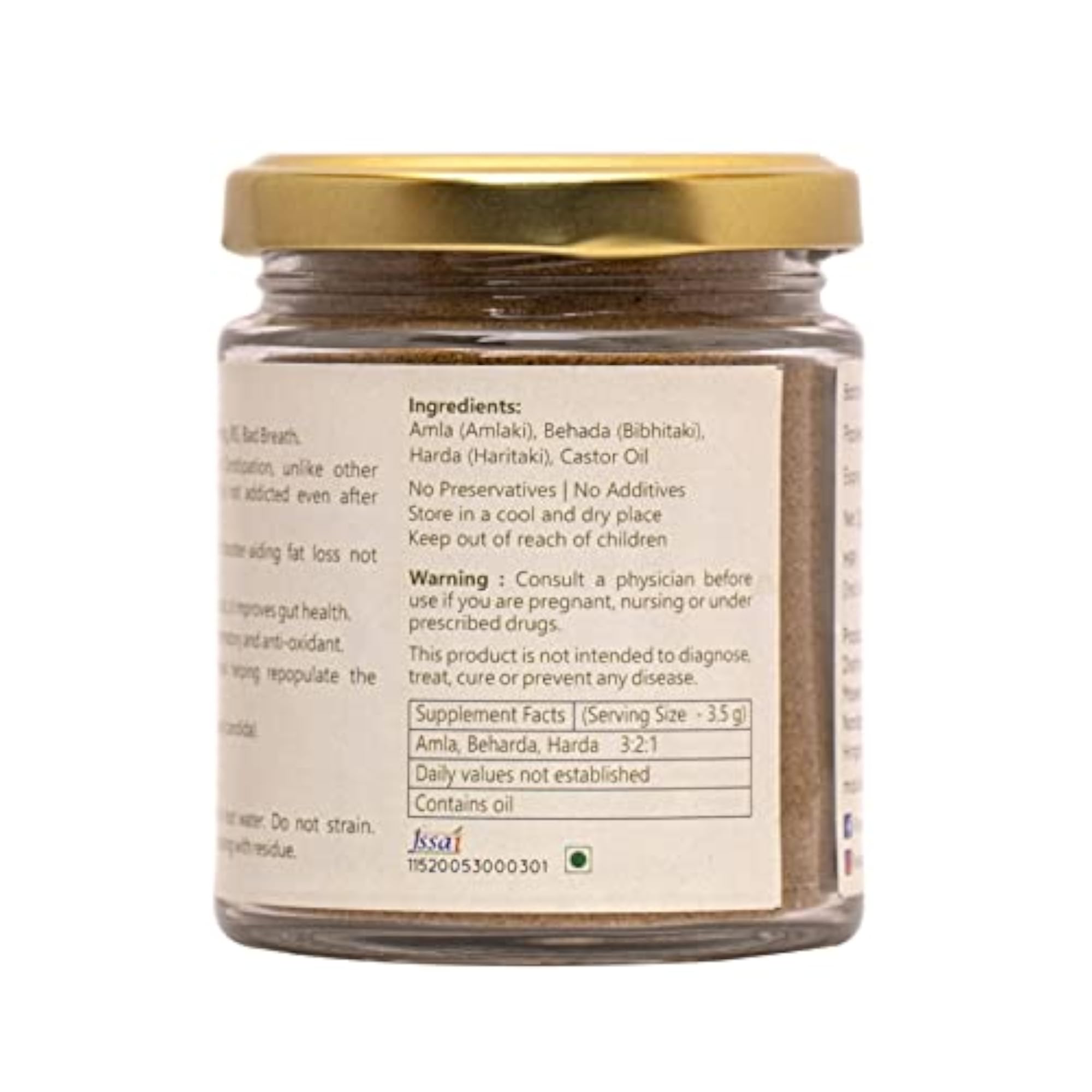 Livsatvik Organic Trigun Triphala Powder for Health