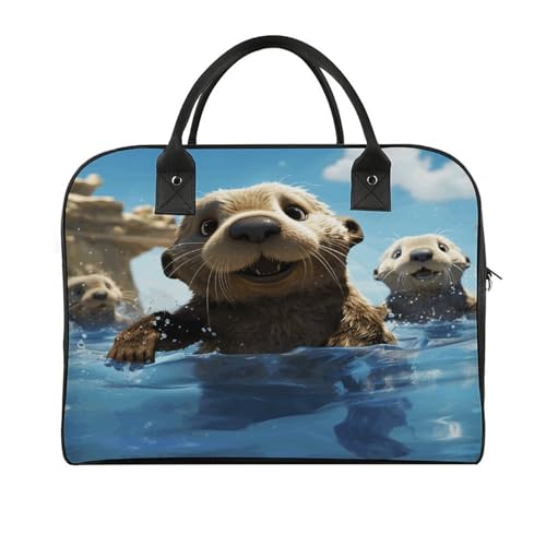 Maletín con estampado de nutria para laptop ligero miniatura 1