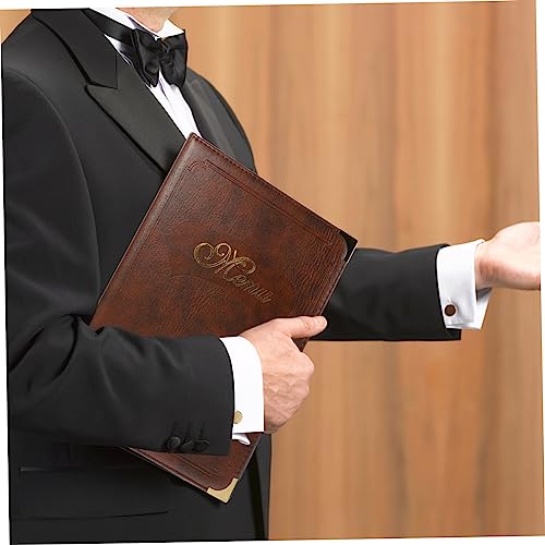 Dossier de menu cuir A4 SOIMISS avec protège commande repas transparent
