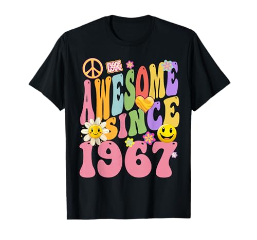 1967 Birthday Vintage Hippie Retro Awesome Since 1967 T-Shirt