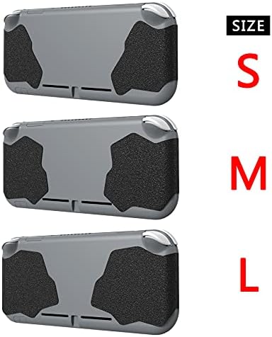 playvital Antypoślizgowe teksturowane gumowe uchwyty do konsoli Nintendo Switch Lite, Switch Lite Grip naklejka, pochłaniająca pot uchwyt konsoli, naklejka na Nintendo Switch Lite - 3 różne rozmiary