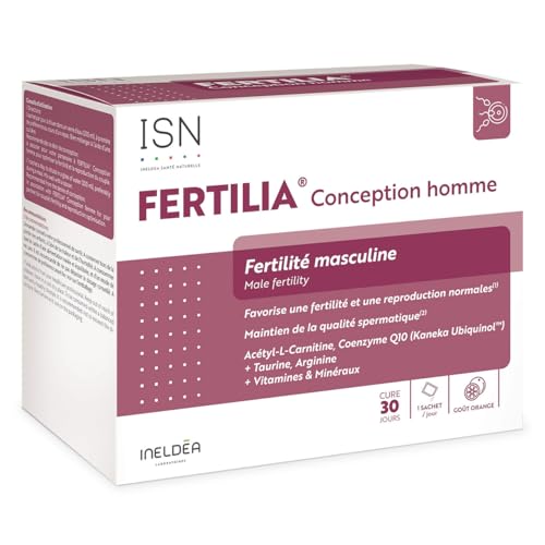 ISN - Fertilia® Conception Homme - Complément alimentaire à base de Carnitine, Coenzyme Q10 & vitamines - Favorise une fertilité & reproduction normales chez l'homme - Cure 30 jours