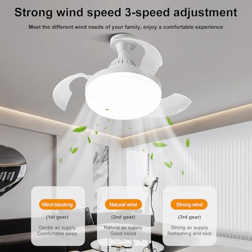 Ventilateur de plafond avec éclairage et télécommande pour salon - 2