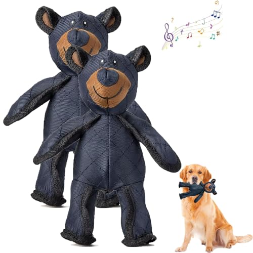 Mighty Bear 2.0 Dog Toy Indestructible, Unbreakable Bear Dog Toy, Indestructible Robust Puppy, for Aggressive Chewers Unbreakable Stuffed Plush (2PCS)