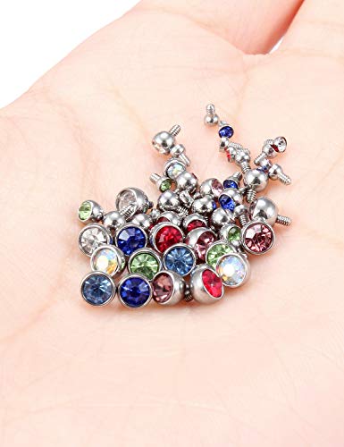 14G Dermal Piercing Jewelry Tops Base Titanium Dermals Anchor Tops Piercing for Women Men Opal CZ Turquoise Flat Moon Star Heart Ball 2MM 3MM 4MM Dermal Piercing Tops 9-48Pcs3
