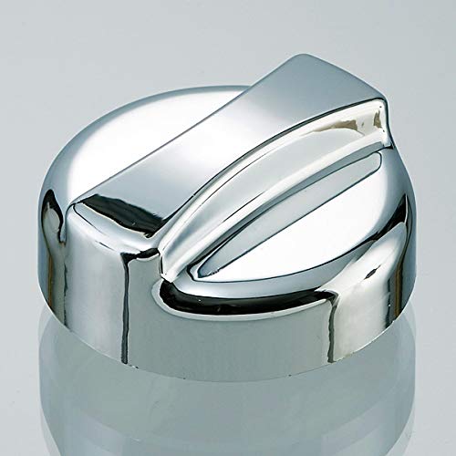 Neutrale Drehexcenter-Kappe - Drehknopf-Ersatzteil für Küchenspülen mit Excenterventil - Kunststoff in Chrom-Optik - 44 mm rund x 30 mm hoch