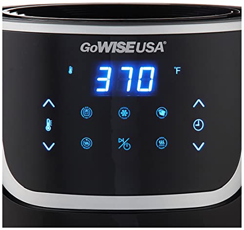 Gowise Usa Electric Mini Air Fryer With Digital Touchscreen + Recipe Book, 1.7-Qt Up To 2 Qt Max, Black/Silver #TOP7