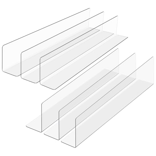 STOBAZA l字 仕切り 35cm 棚 仕切り板 透明 商品 引き出し 仕切りパネル アクリル 卓上 陳列 展示 スーパー 飲食店 スーパーマーケット用 整理収納(6枚/35X6X4cm)