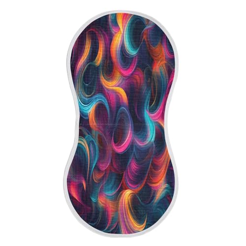 Color Curve Burp Cloths Cotton Baby Washcloths,Large 22x11in Burping Cloth Absorbent and Soft for Newborn Baby Boys and Girls,1 Pack