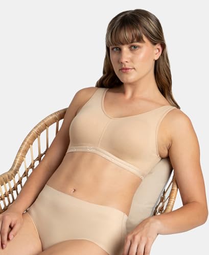 Image of Jockey ES04 Women's Wirefree Padded Super Combed Cotton Elastane Stretch Full Coverage Sleep Bra with Removable Pads and Ultrasoft Underband
