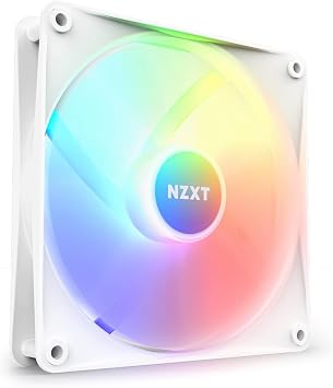 NZXT F140 RGB Core - 140mm Hub-Mounted RGB PC Case Fan - White | 140mm RGB fan with 8 addressable LEDs and semi-transparent blades. Quiet cooling with CAM-synced lighting.