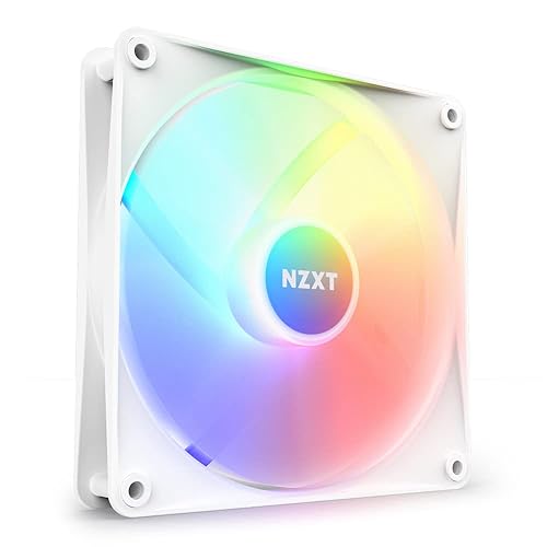 NZXT F140 RGB Core – 140 mm nabenmontierter RGB-Lüfter – 8 einzeln ansteuerbare LEDs – Halbtransparente Lüfterblätter – Hydrodynamisches Gleitlager – PWM-Steuerung – CAM-Software – Weiß - RGB Core - 140mm Weiß