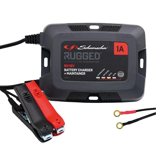 Schumacher Electric SPX457-1A Cargador batería 6/12V para Moto, Quad, cortacésped - Mantenimiento automático - AGM, Gel, Calcio, Start&Stop, Litio