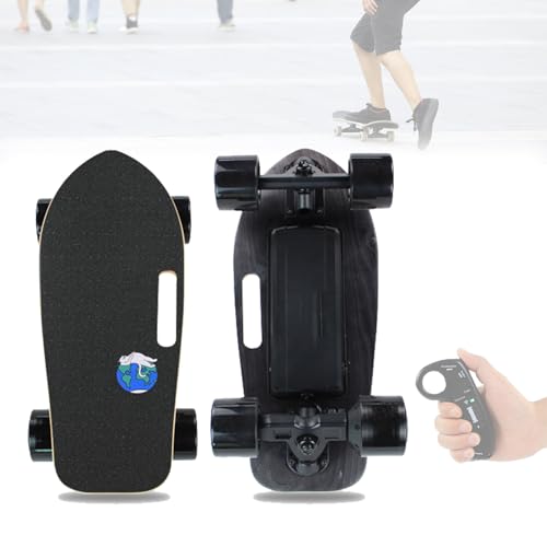 Pnpaea Longboard EléCtrico, Cruiser De Madera De Bambú, Ruedas con AmortiguacióN, Asa De Transporte, para Adultos Que Se Desplazan Diarios EarthCat-15kmRange