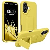 Ya en manzanajugosa.com: kwmobile Carcasa Compatible con Apple iPhone 16 - Funda para móvil con Soporte y Agarre para Dedo Amarillo chillón