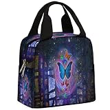 Abstract Butterfly Design Insulated Lunch Bag Women Reusable Lunch Tote Bag for Men Adult Leakproof