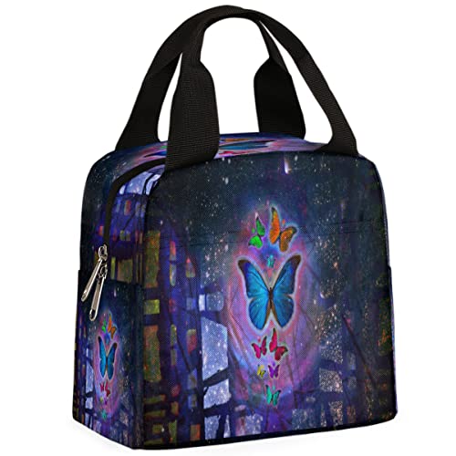 Abstract Butterfly Design Insulated Lunch Bag Women Reusable Lunch Tote Bag For Men Adult Leakproof Cooler Lunch Box For Work Office Picnic Travel #TOP3