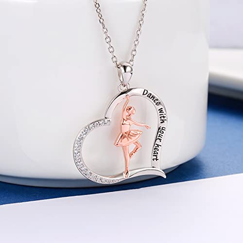 925 Sterling Silver Ballerina Necklace for Dancer Women Ballet Dance Pendant Dancing Jewelry Gifts3