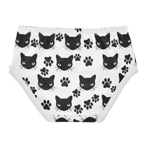 Joisal Girls Underwear Toddler 2t Cotton Panties Little Girl Print Briefs Underpants Cat Black Paw Prints2