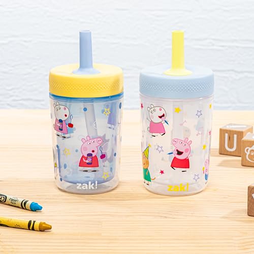Image of Zak Designs Peppa Pig Capri 9oz Leak-Proof Toddler Straw Cups, 2-Pack